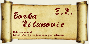 Borka Milunović vizit kartica